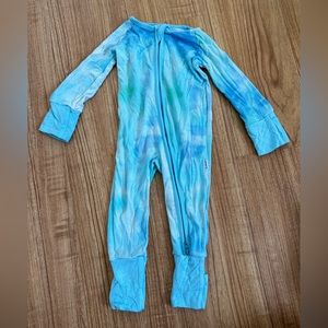 Little Sleepies | Blue Tie Dye | Tidepool Watercolor | Size 0-3 Months